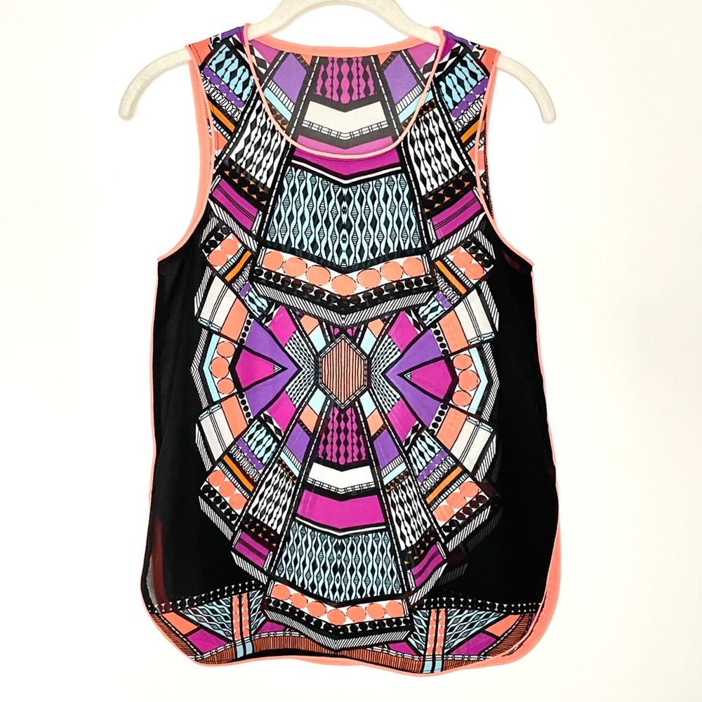 Colorful Fun Boho Print Top - Size S